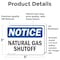 Signmission Natural Gas Shutoff OSHA Notice Sign, Vinyl Decal, 5in W x 3.5in L, 2PK OS-2PACK-NS-D-35-L-14311 - alternate 6